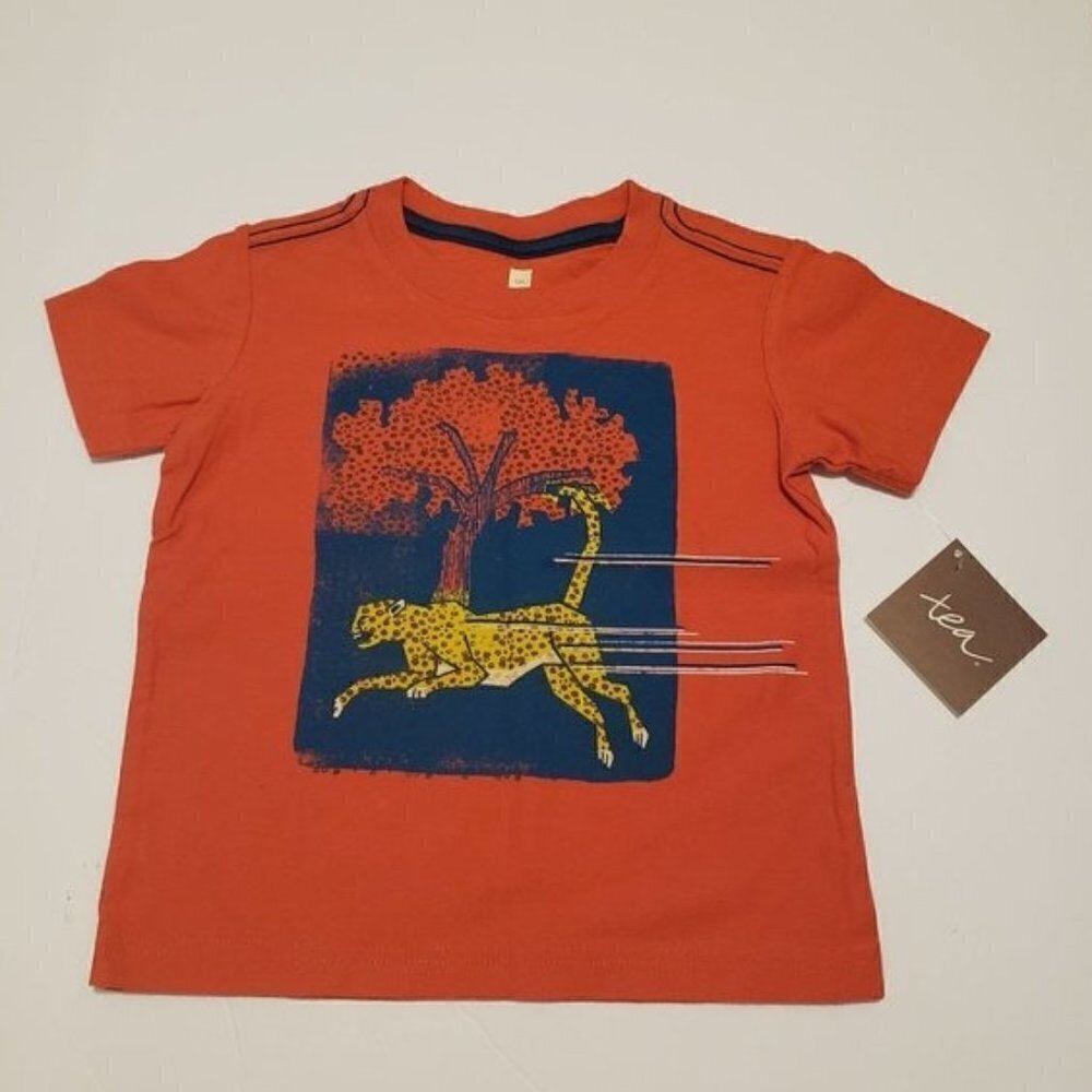 Tea Collection cheetah  t shirt 18-24 NEW